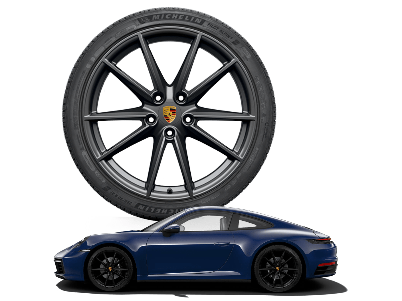 20/21-inch Carrera S, painted in black (satin-matt)