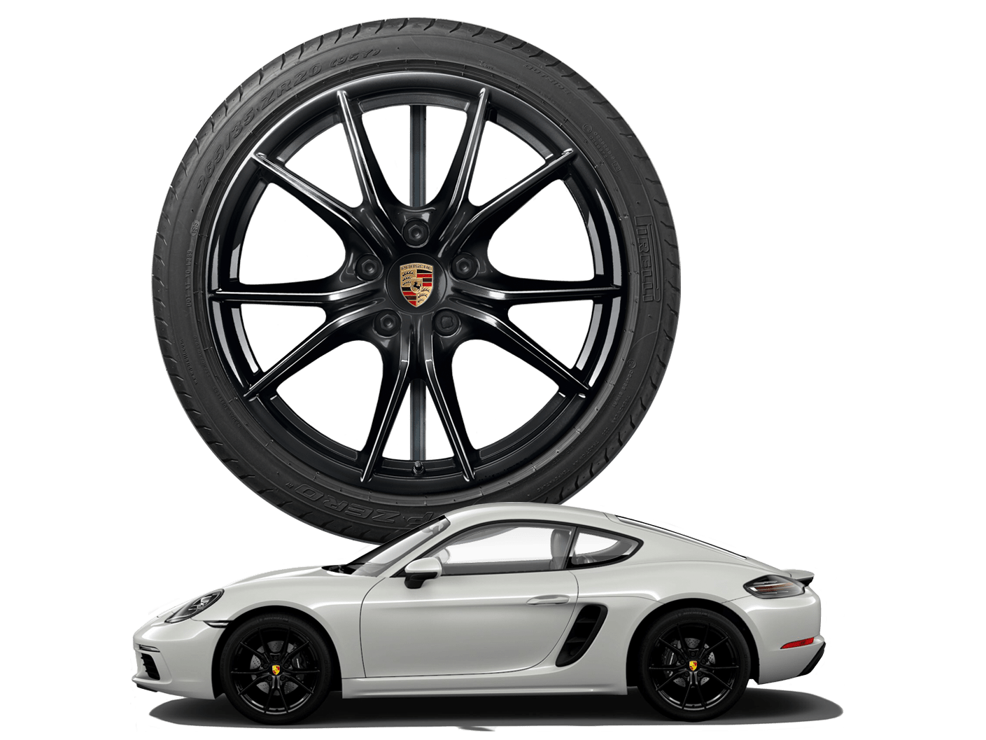 20-inch Carrera S, painted in black (satin-gloss)