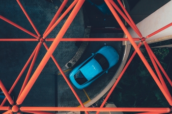 taycan under red things