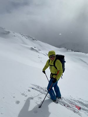 Tim in a Taycan Skiing Week 5